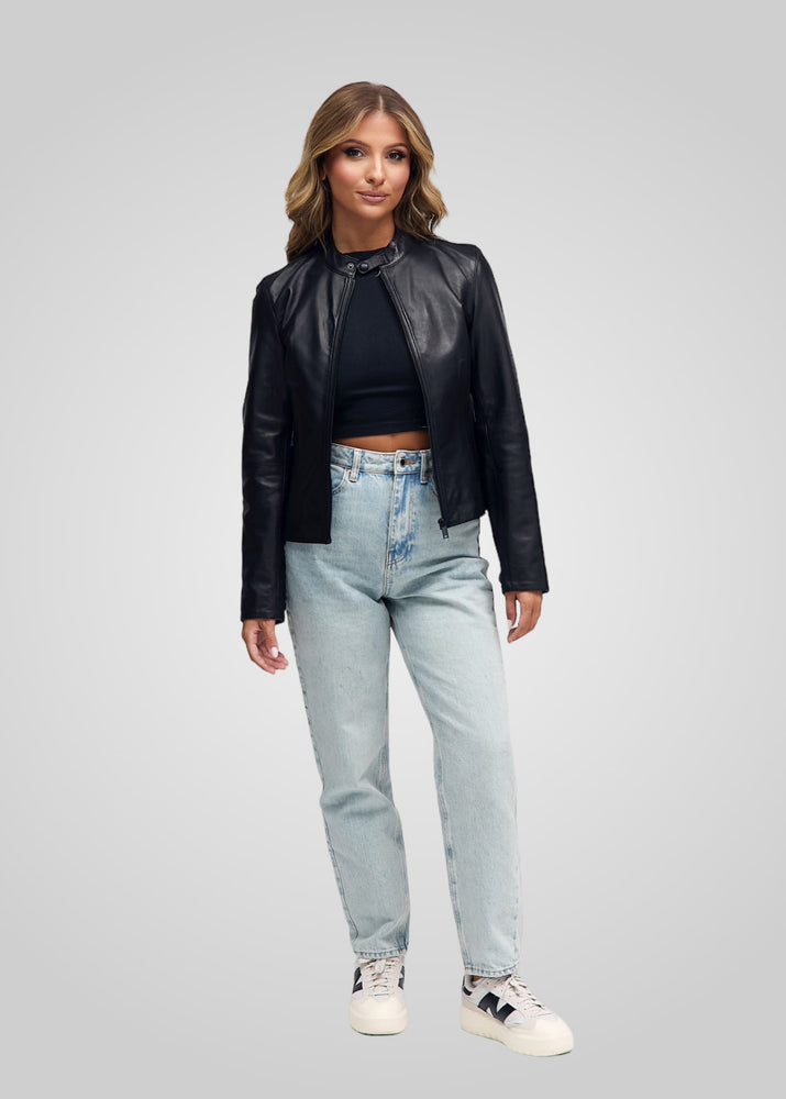 MONROE- CROPPED LEATHER JACKET