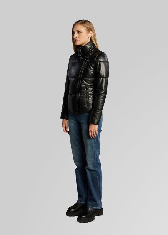 VICKY- LEATHER PUFFER
