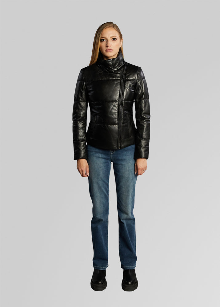 VICKY- LEATHER PUFFER