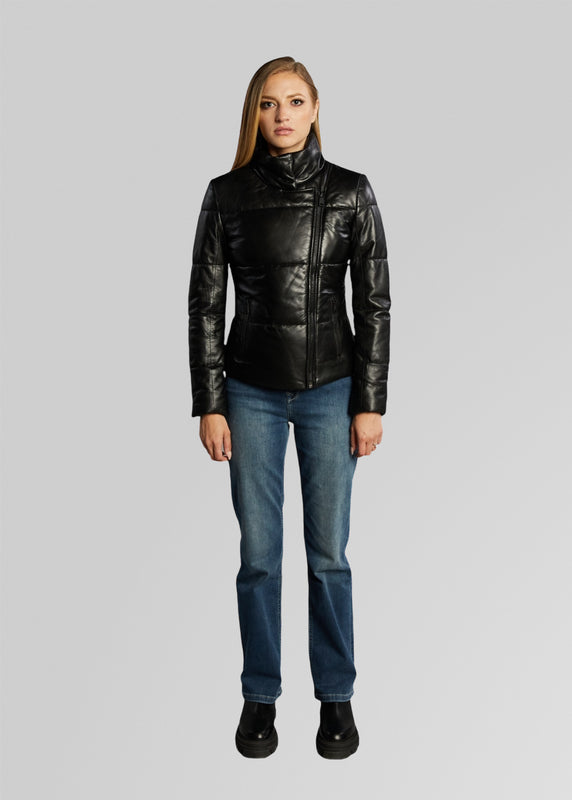 VICKY- LEATHER PUFFER
