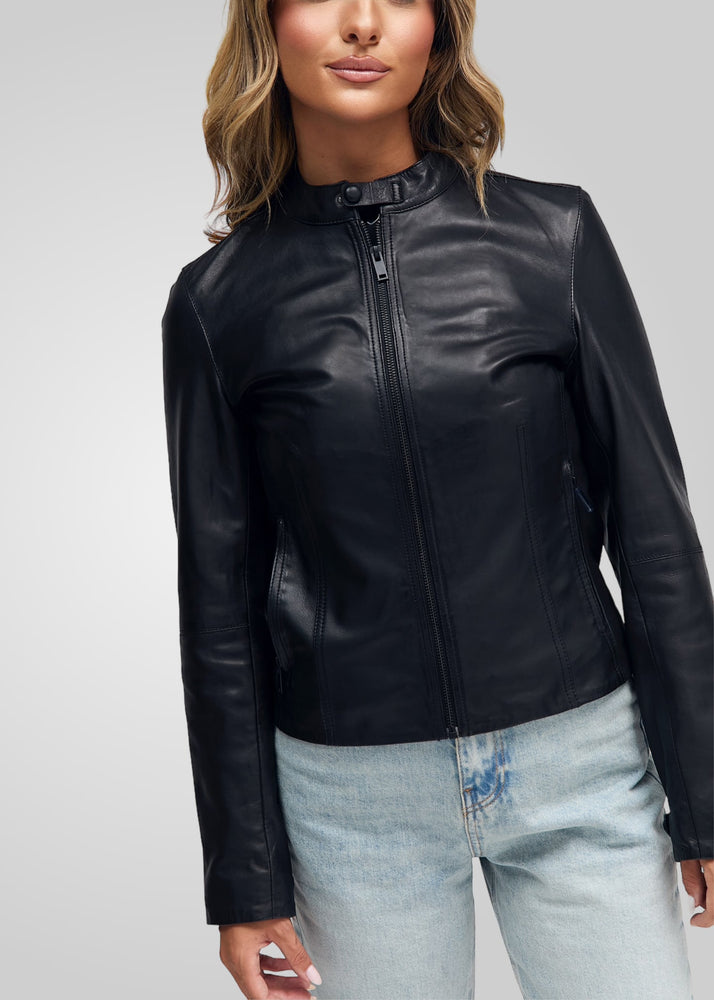 MONROE- CROPPED LEATHER JACKET