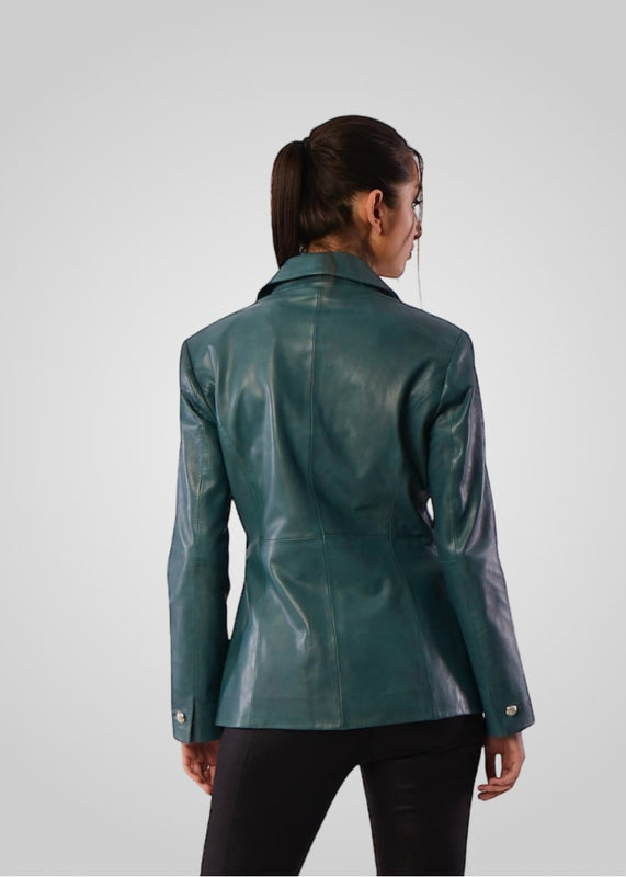 MARTINA- SINGLE BREASTED LEATHER BLAZER
