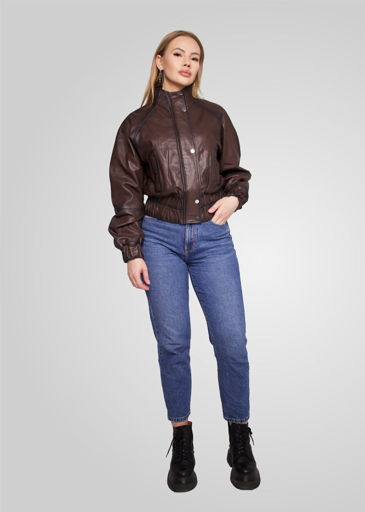 TASSIA - LEATHER BOMBER JACKET