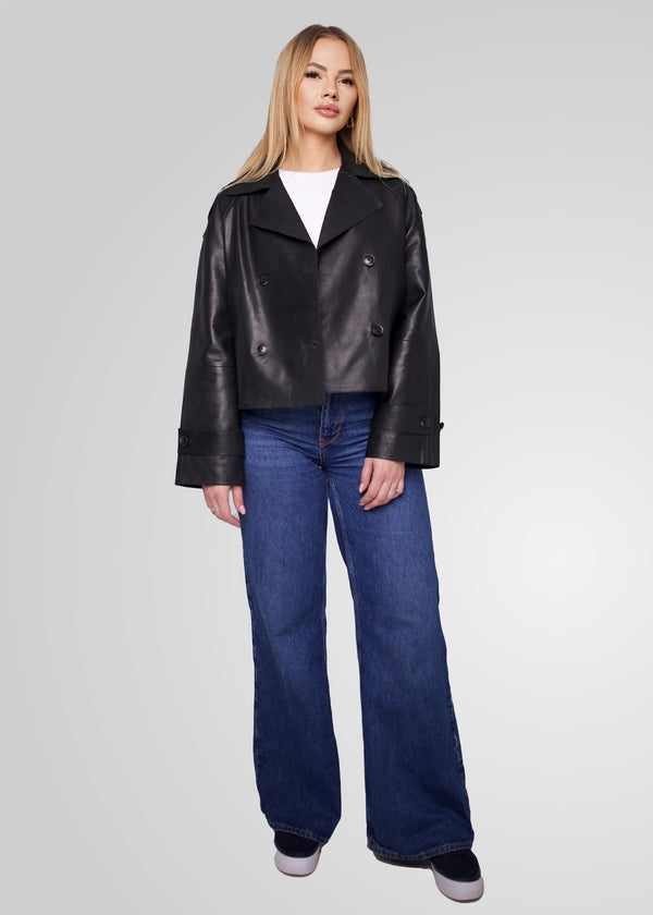 HANNA - CROPPED LEATHER JACKET