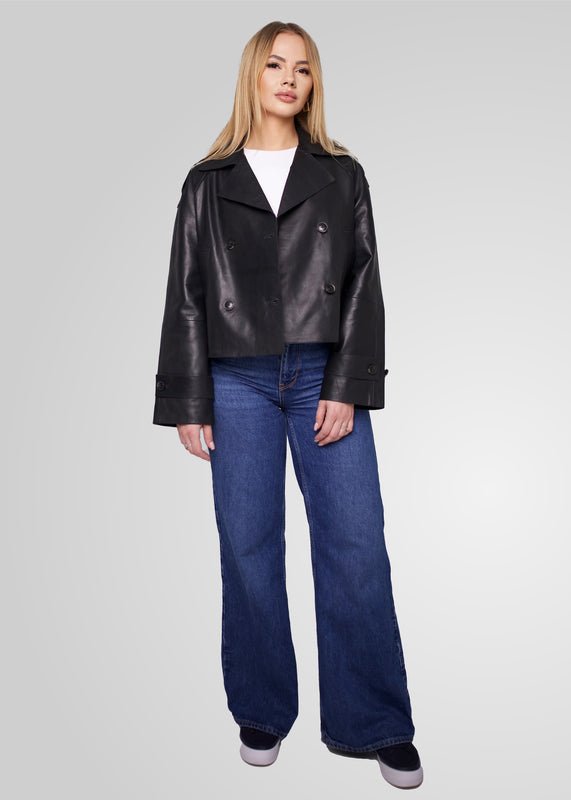 HANNA - CROPPED LEATHER JACKET