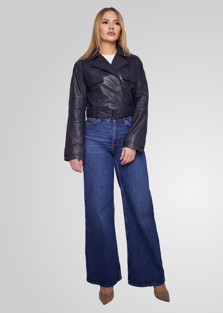 ROMIE - CROPPED TRENCH BIKER