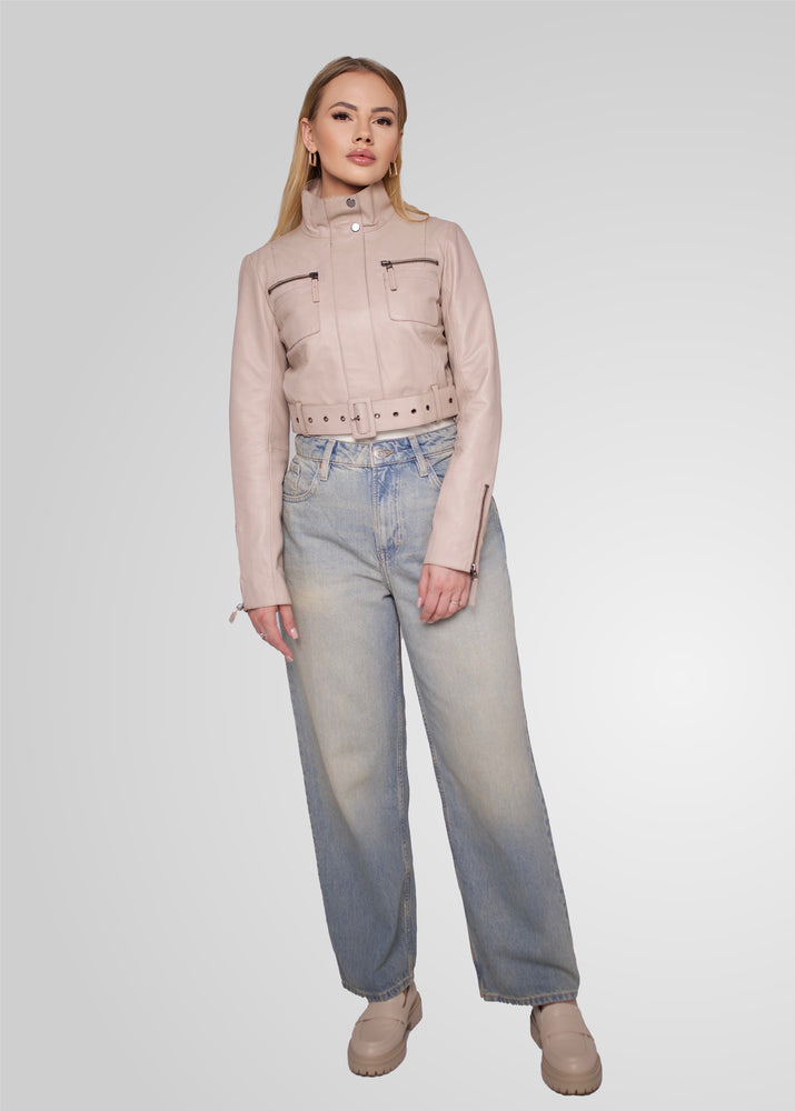 MIA - CROPPED LEATHER BIKER JACKET