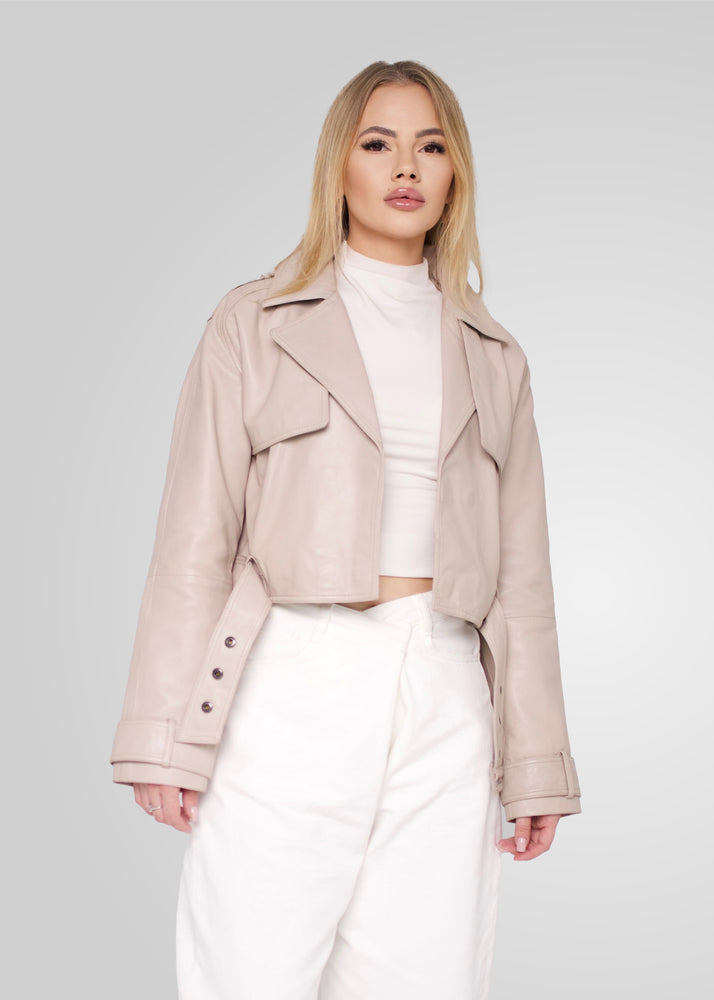 ROMIE - CROPPED TRENCH BIKER