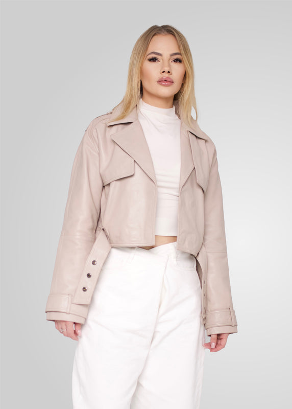ROMIE - CROPPED TRENCH BIKER