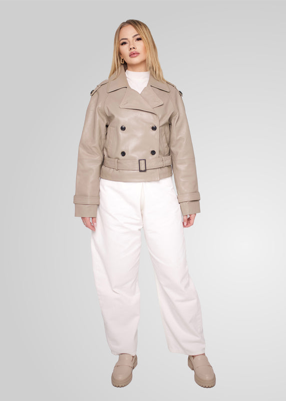 TRISHA - CROPPED LEATHER JACKET