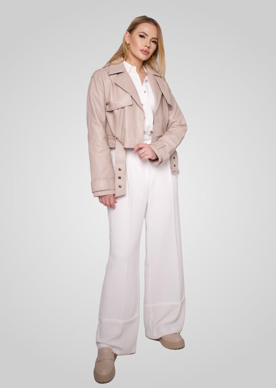 ROMIE - CROPPED TRENCH BIKER
