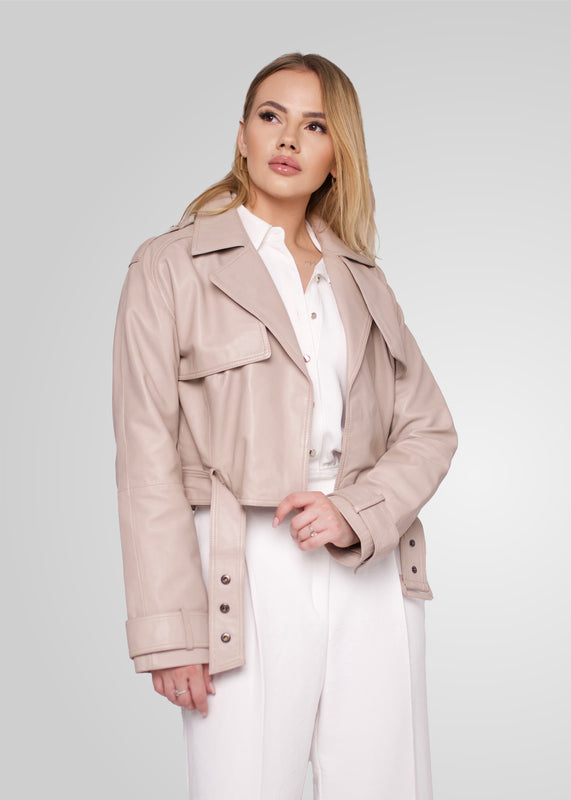 ROMIE - CROPPED TRENCH BIKER