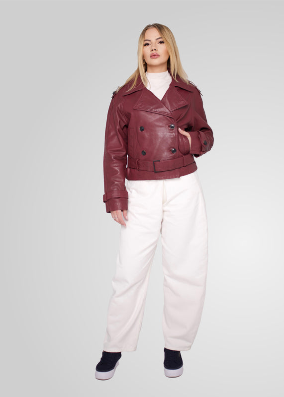 TRISHA - CROPPED LEATHER JACKET