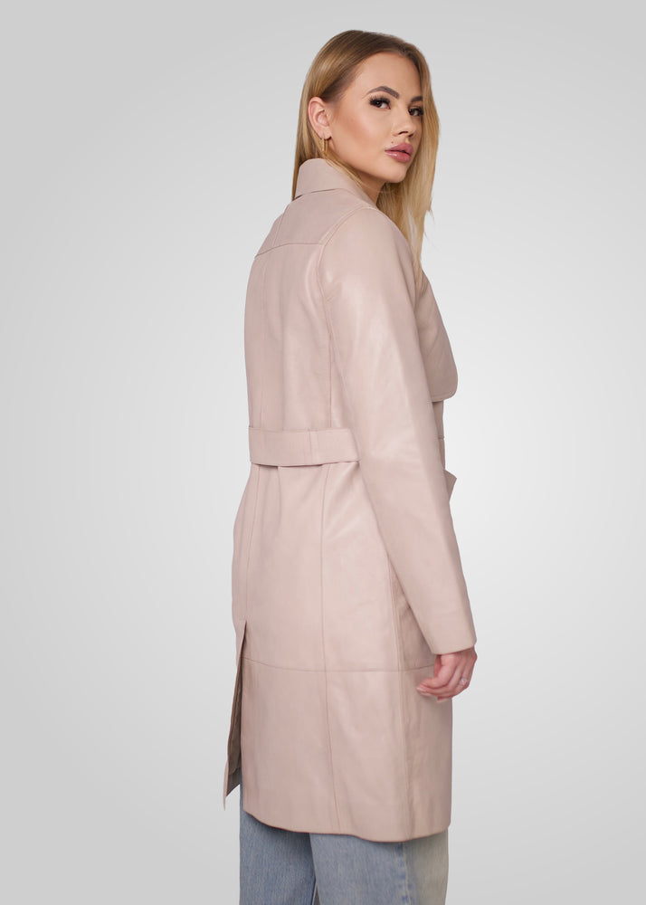 ATHEN- KNEE LENGTH LEATHER TRENCH