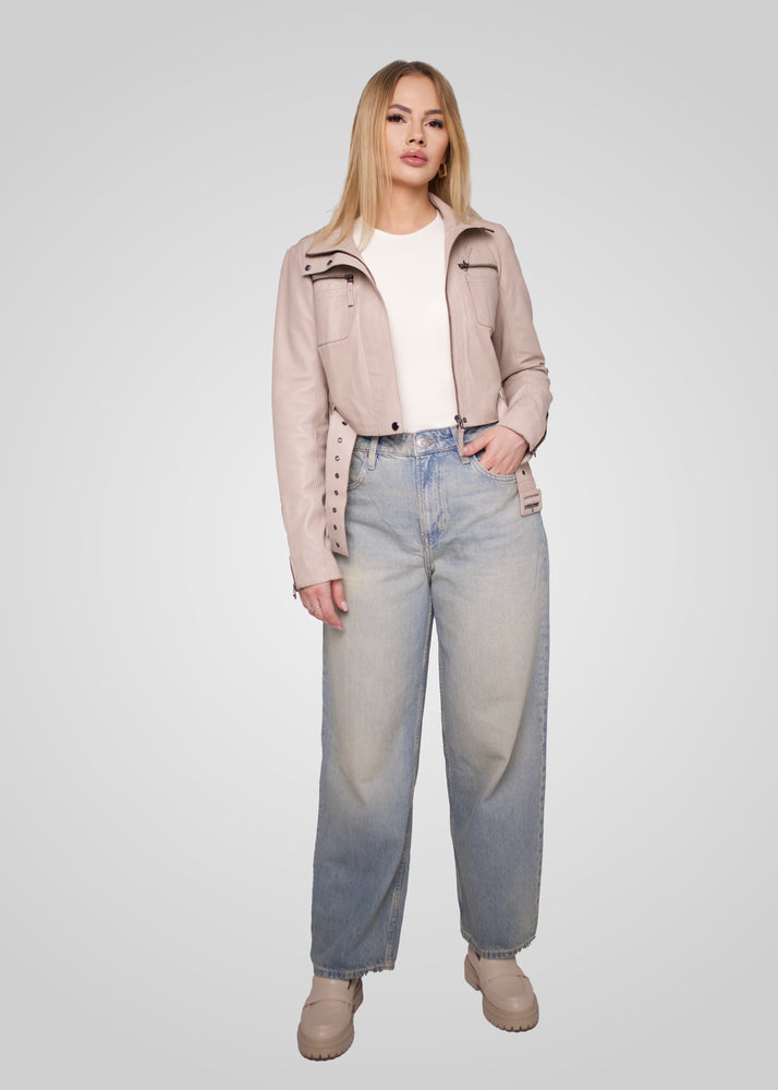 MIA - CROPPED LEATHER BIKER JACKET