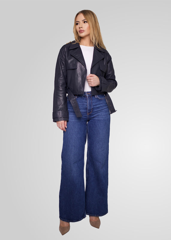 ROMIE - CROPPED TRENCH BIKER