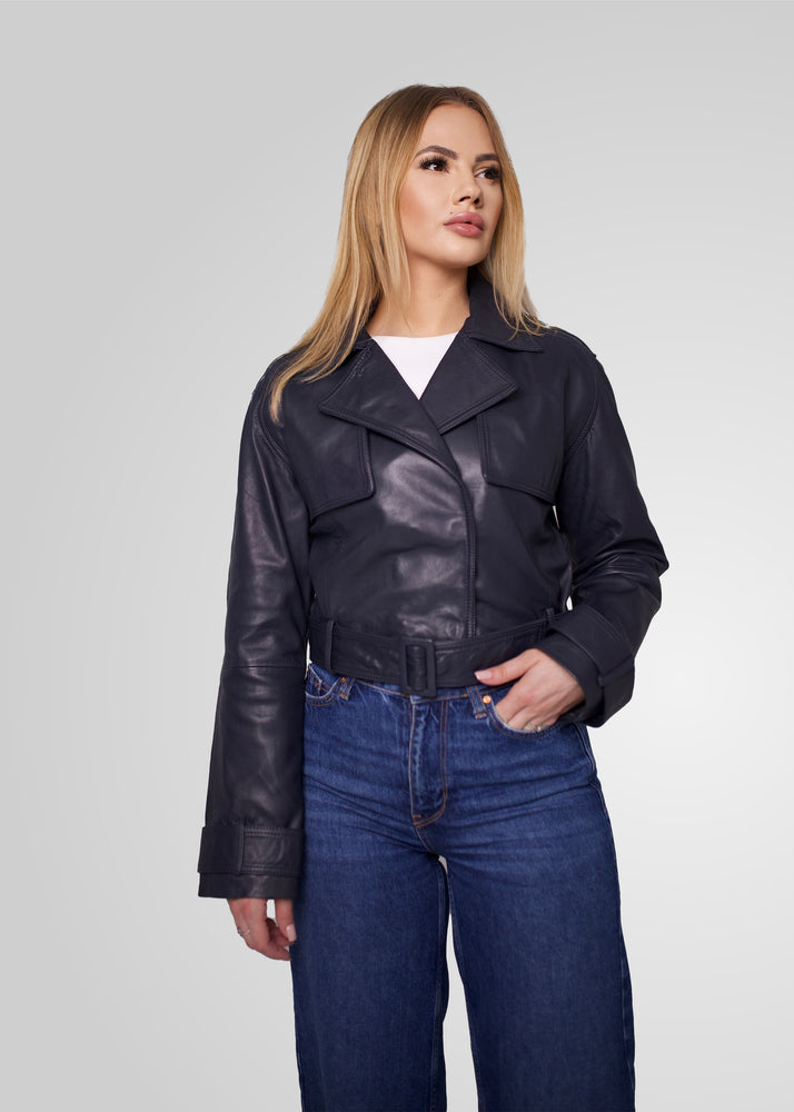 ROMIE - CROPPED TRENCH BIKER