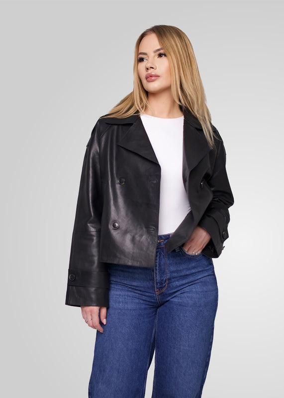 HANNA - CROPPED LEATHER JACKET