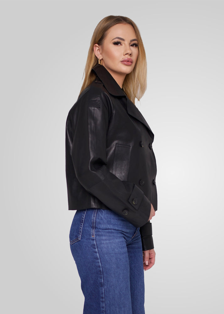 HANNA - CROPPED LEATHER JACKET