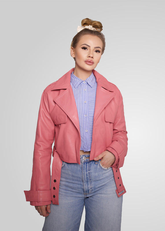 ROMIE - CROPPED TRENCH BIKER