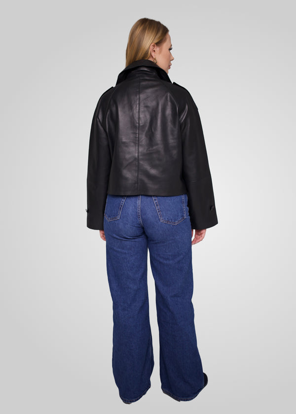 HANNA - CROPPED LEATHER JACKET