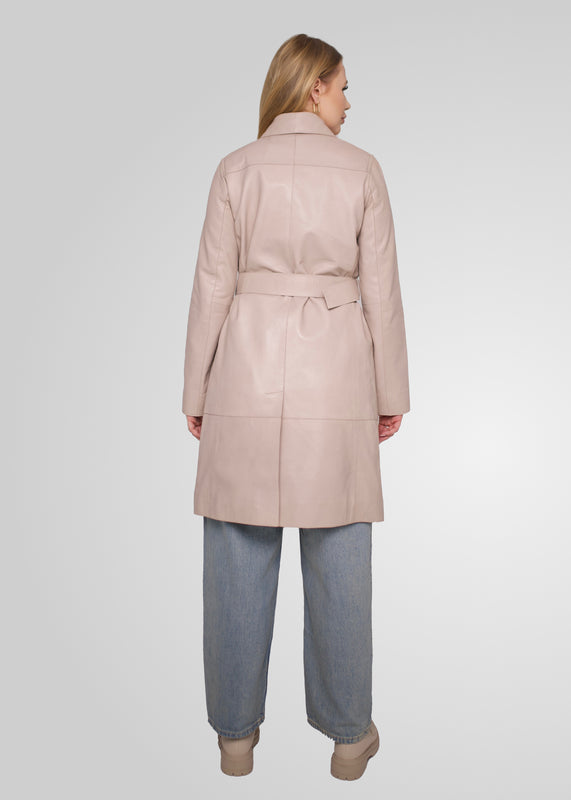 ATHEN- KNEE LENGTH LEATHER TRENCH