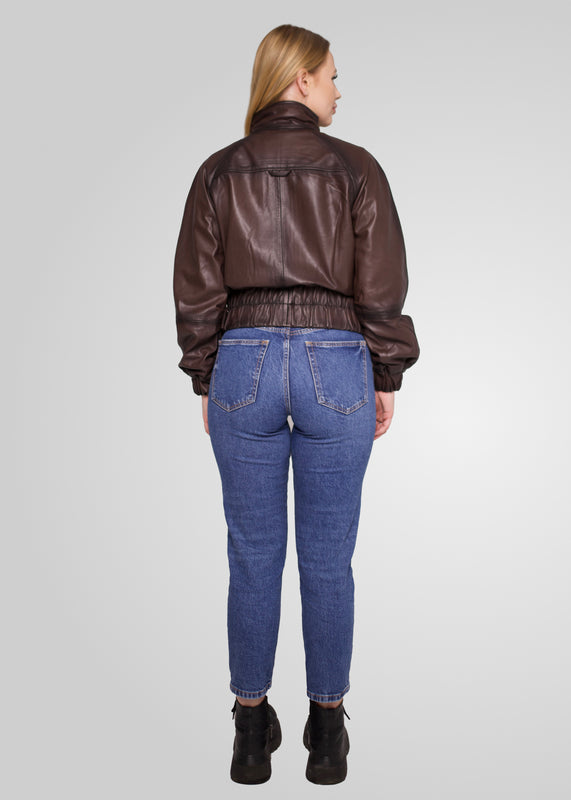 TASSIA - LEATHER BOMBER JACKET