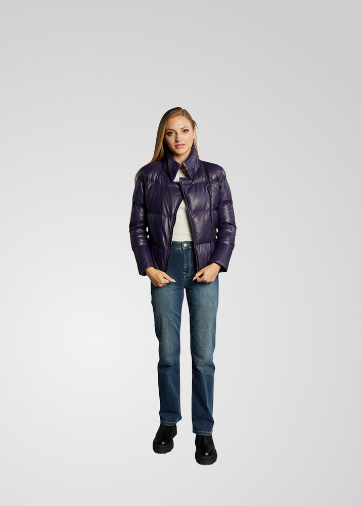 VICKY- LEATHER PUFFER