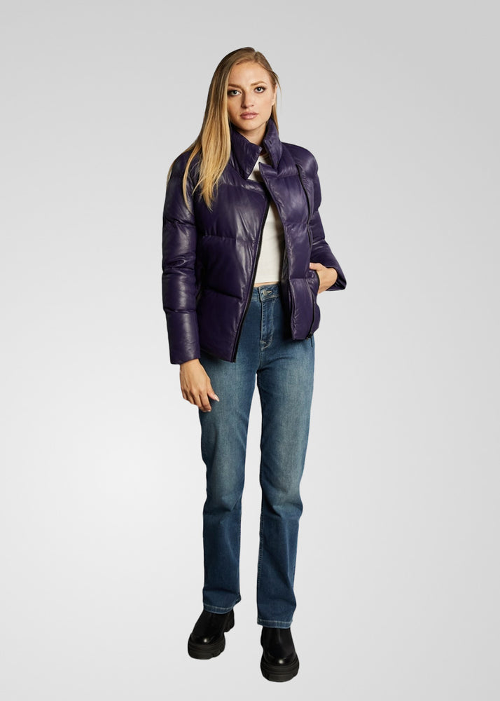 VICKY- LEATHER PUFFER