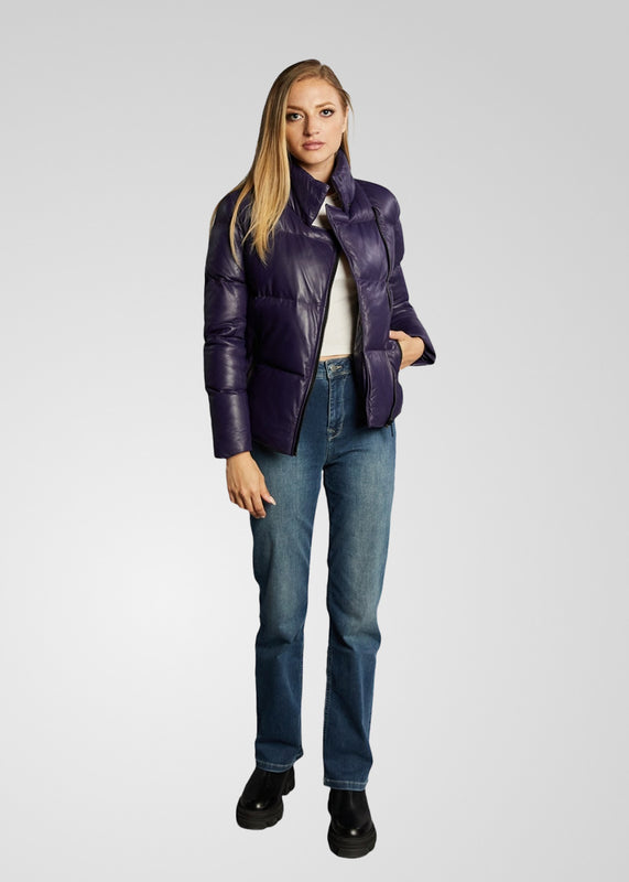 VICKY- LEATHER PUFFER