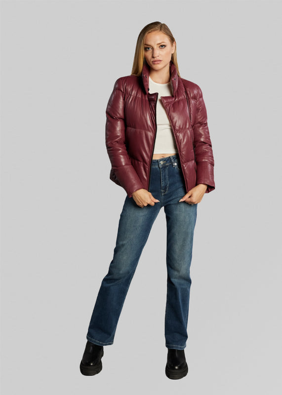 VICKY- LEATHER PUFFER